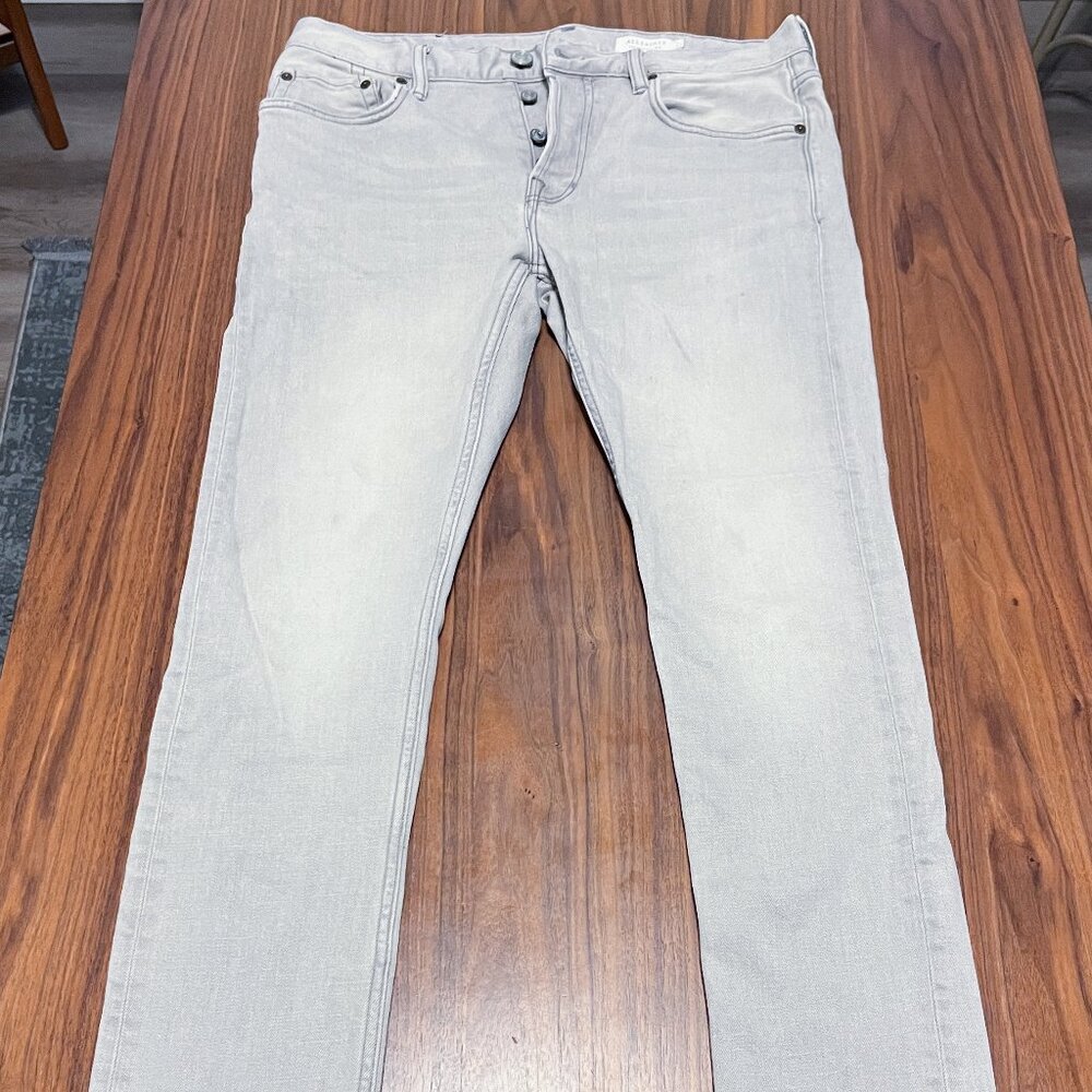 Allsaints Cigarette Skinny Fit | men's grey denim jeans